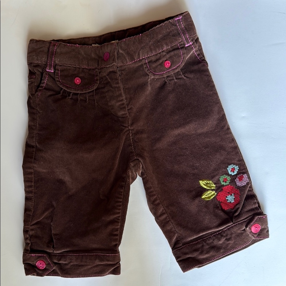 Deux par Deux Corduroy Brown and Pink knickers EUC Girls 5 6